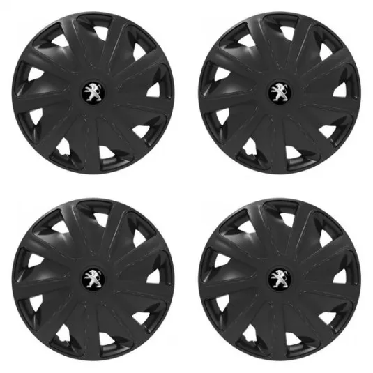 Puklice pre Peugeot (staršie logo) pre dodávky 15 Craft black