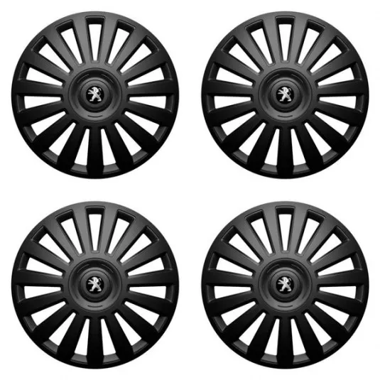 Puklice pre Peugeot (staršie logo) 16 Luxury black