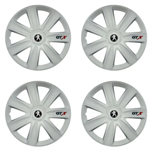 Puklice pre Peugeot (staršie logo) 16 GTX carbon white