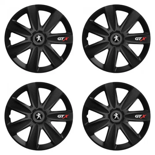 Puklice pre Peugeot (staršie logo) 16 GTX CARBON black