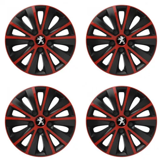 Puklice pre Peugeot (staršie logo) 16 RAPIDE red and black