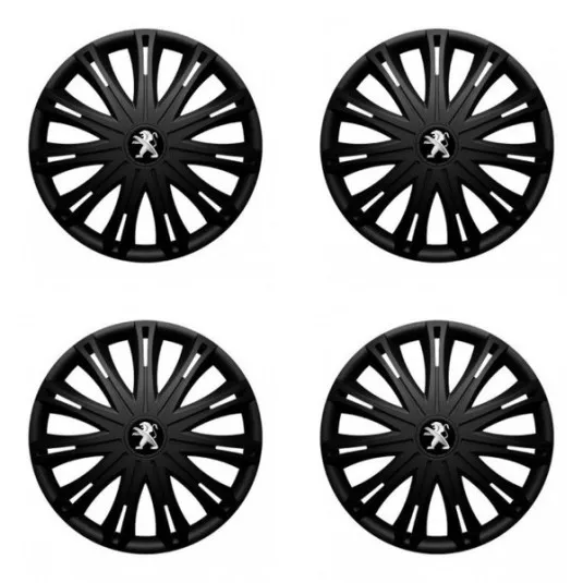 Puklice pre Peugeot (staršie logo) 16 SPARK BLACK