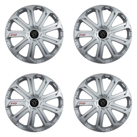 Puklice pre Peugeot (nové logo) 14 Evo silver