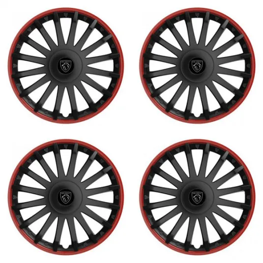 Puklice pre Peugeot (nové logo) 15 CRYSTAL RO black