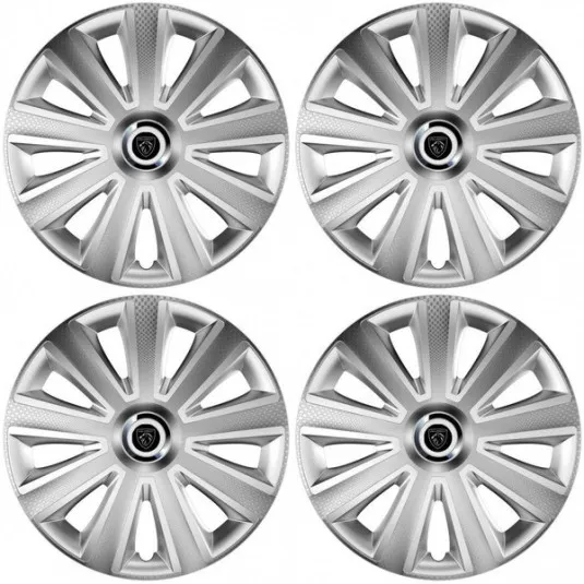 Puklice pre Peugeot (nové logo) 16 Aviator carbon RC 16 silver