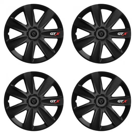 Puklice pre Peugeot (nové logo) 16 GTX CARBON black