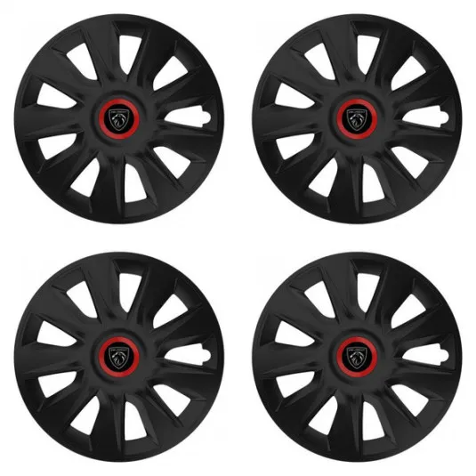 Puklice pre Peugeot (nové logo) 16 STRATOS RR black