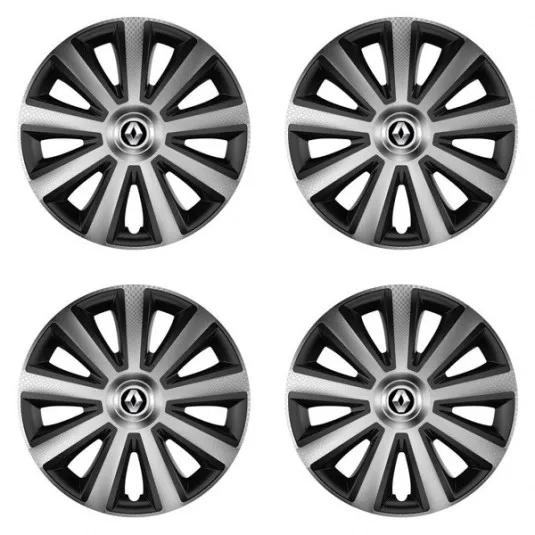 Puklice pre Renault (staršie logo) 14 Aviator carbon silver&black