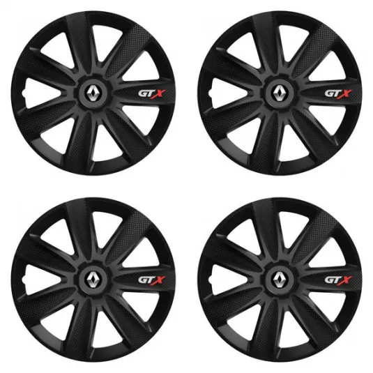 Puklice pre Renault (staršie logo) 14 GTX CARBON black