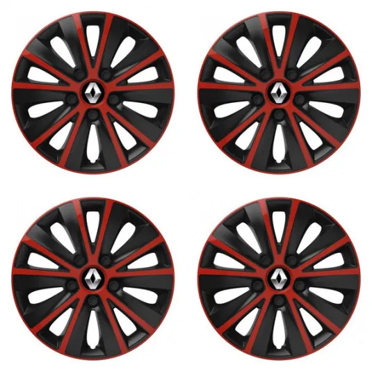 Puklice pre Renault (staršie logo) 14 RAPIDE red and black