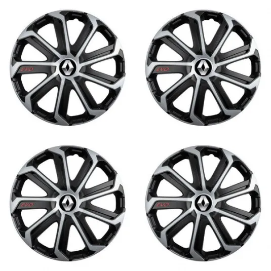 Puklice pre Renault (staršie logo) 15 Evo black&silver