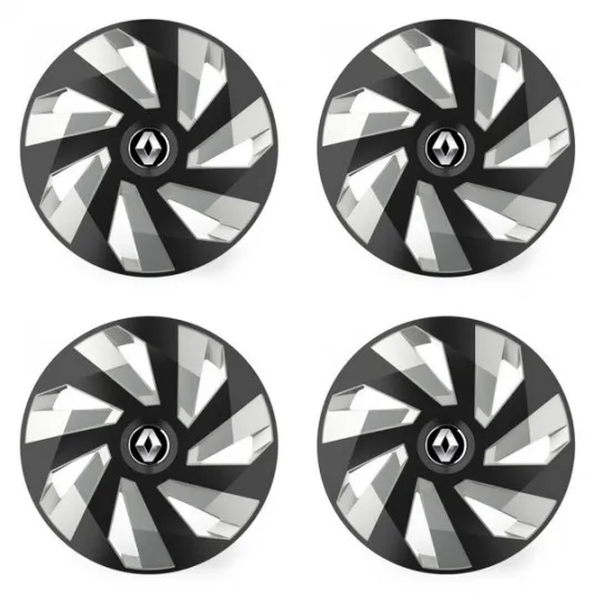 Puklice pre Renault (staršie logo) 15 Vector RC black and silver