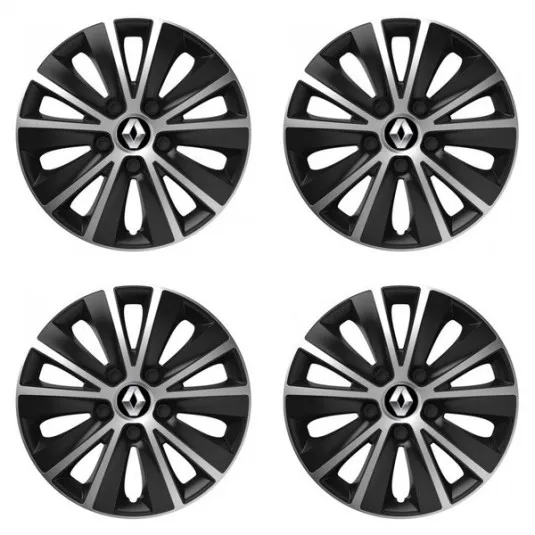 Puklice pre Renault (staršie logo) 15 RAPIDE silver and black