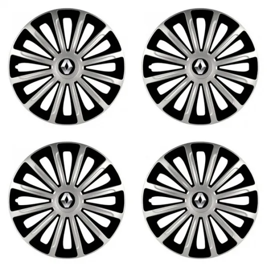 Puklice pre Renault (staršie logo) 16 TREND silver and black