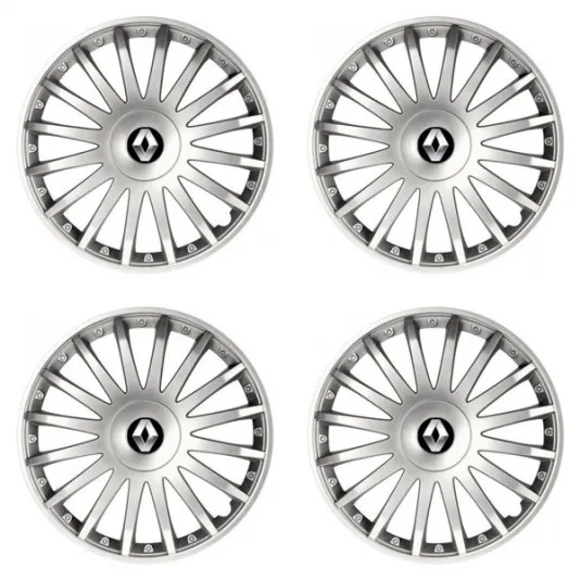 Puklice pre Renault (staršie logo) 16 CRYSTAL silver