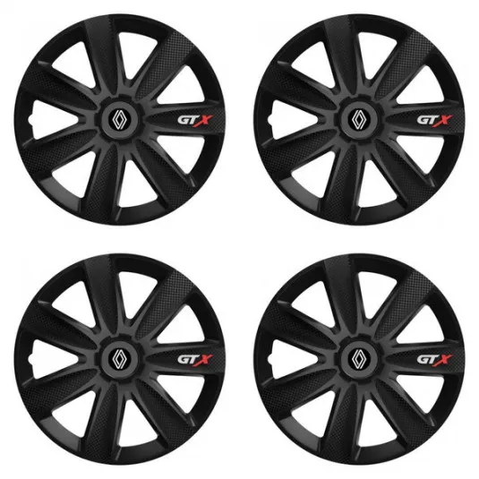 Puklice pre Renault (nové logo) 14 GTX CARBON black