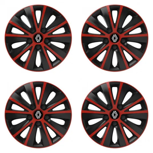Puklice pre Renault (nové logo) 14 RAPIDE red and black