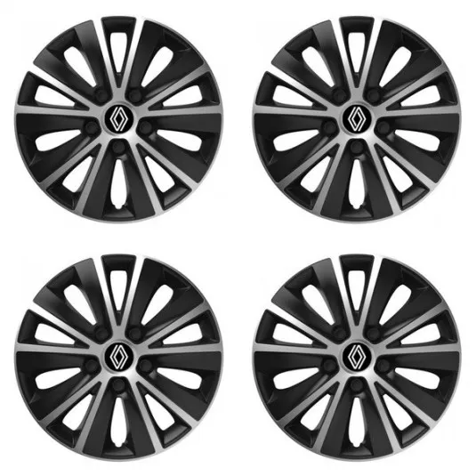 Puklice pre Renault (nové logo) 14 RAPIDE silver and black