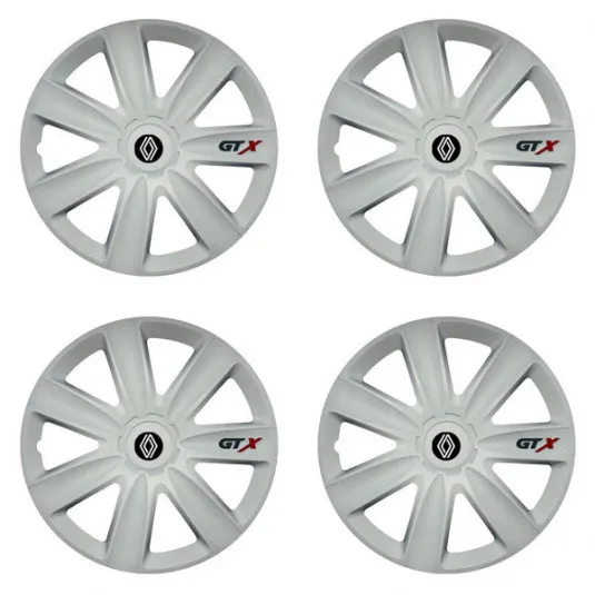 Puklice pre Renault (nové logo) 15 GTX carbon white