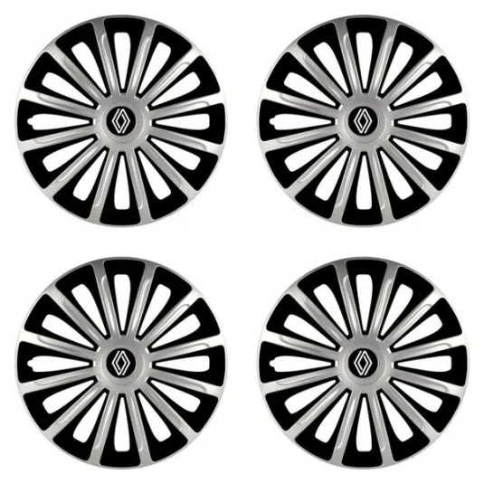 Puklice pre Renault (nové logo) 16 TREND silver and black