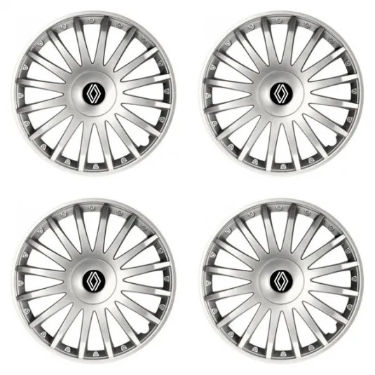 Puklice pre Renault (nové logo) 16 CRYSTAL silver