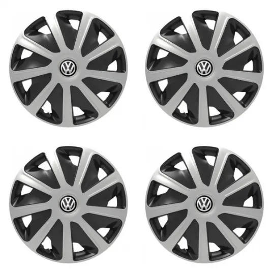 Puklice pre VW (čierne) pre dodávky 15 Craft silver and black