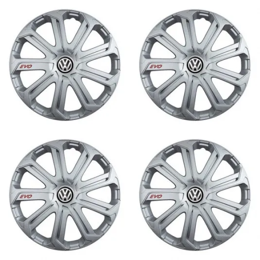 Puklice pre VW (čierne) 16 Evo silver