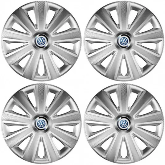 Puklice pre VW (modré) 14 Aviator carbon RC silver
