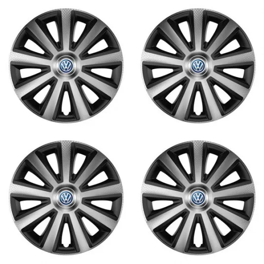 Puklice pre VW (modré) 16 Aviator carbon silver&black