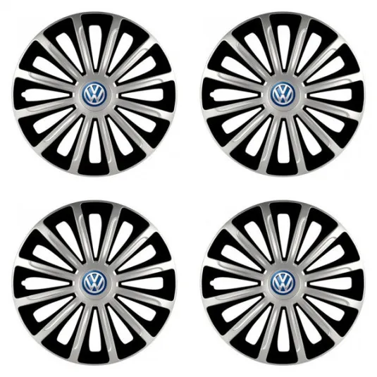 Puklice pre VW (modré) 16 TREND silver and black