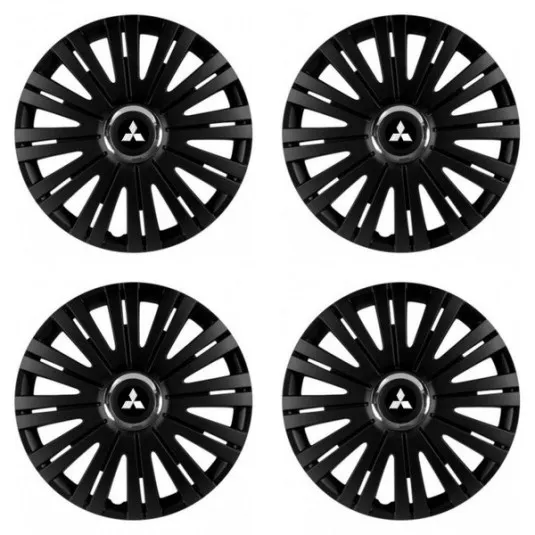 Puklice pre Mitsubishi (strieborné) 14 ACTIVE RC BLACK