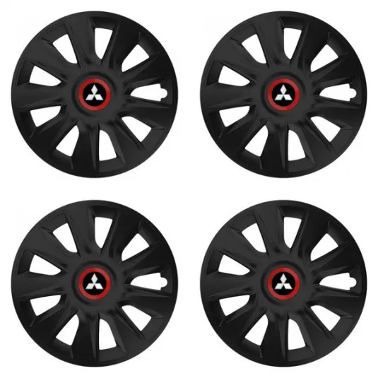 Puklice pre Mitsubishi (strieborné) 15 STRATOS RR black