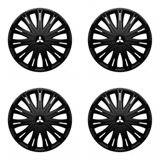 Puklice pre Mitsubishi (strieborné) 15 SPARK BLACK