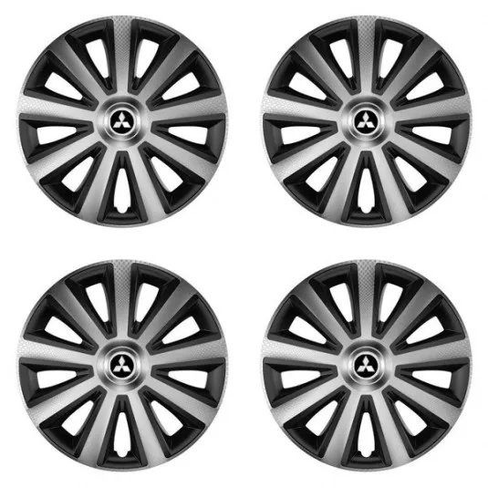Puklice pre Mitsubishi (strieborné) 16 Aviator carbon silver&black
