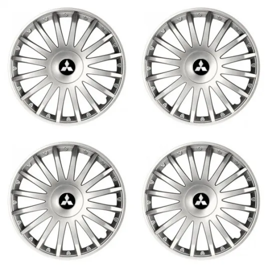 Puklice pre Mitsubishi (strieborné) 16 CRYSTAL silver