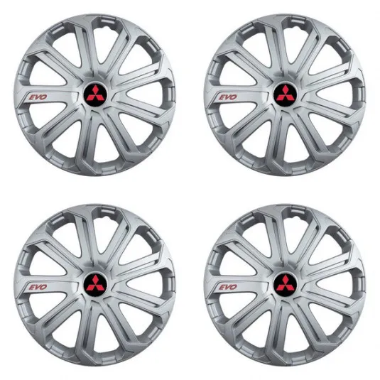 Puklice pre Mitsubishi (červené) 15 Evo silver