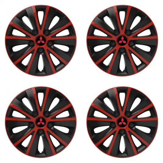Puklice pre Mitsubishi (červené) 15 RAPIDE red and black