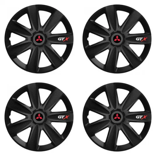 Puklice pre Mitsubishi (červené) 16 GTX CARBON black