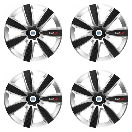 Puklice pre Volvo (biele) 14 GTX CARBON silver/black