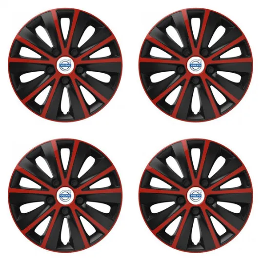 Puklice pre Volvo (biele) 15 RAPIDE red and black