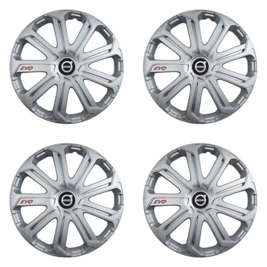 Puklice pre Volvo (čierne) 14 Evo silver