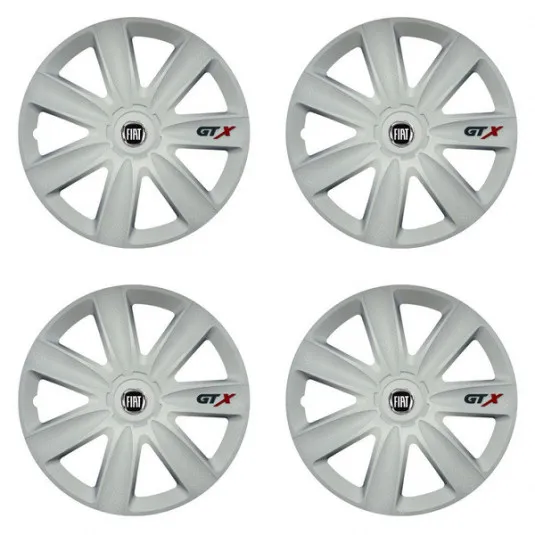 Puklice pre Fiat (čierny) 15 GTX carbon white