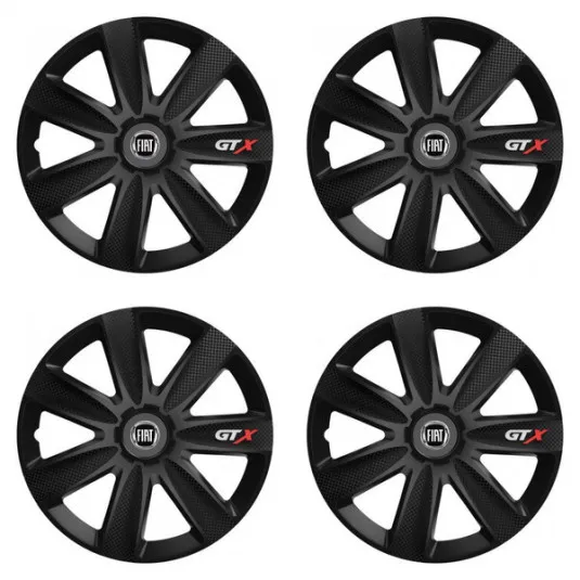 Puklice pre Fiat (čierny) 15 GTX CARBON black