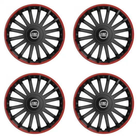 Puklice pre Fiat (čierny) 15 CRYSTAL RO black