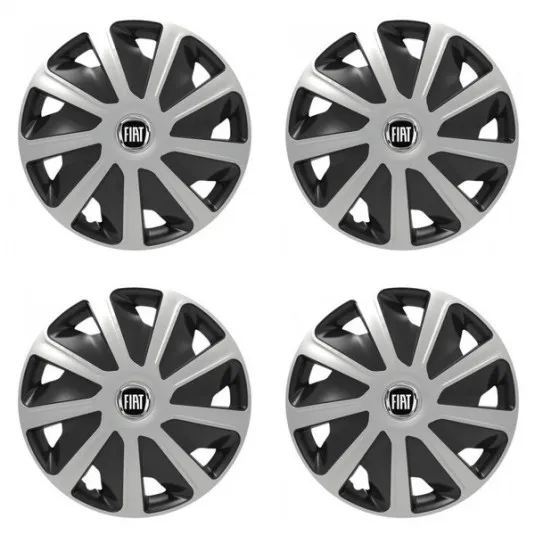 Puklice pre Fiat (čierny) pre dodávky 15 Craft silver and black