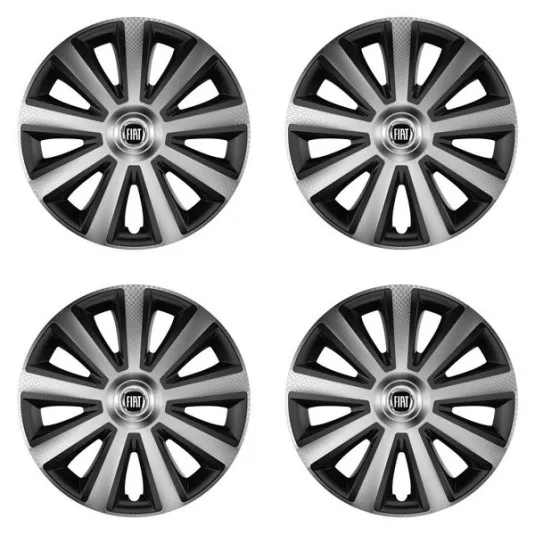 Puklice pre Fiat (čierny) 16 Aviator carbon silver&black