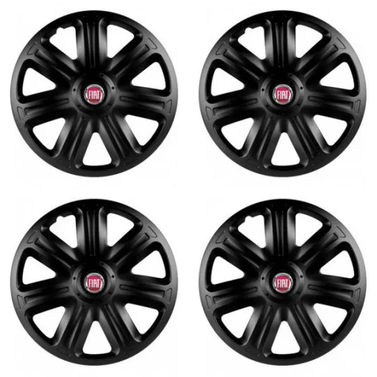 Puklice pre Fiat (červené) 15 COMFORT BLACK