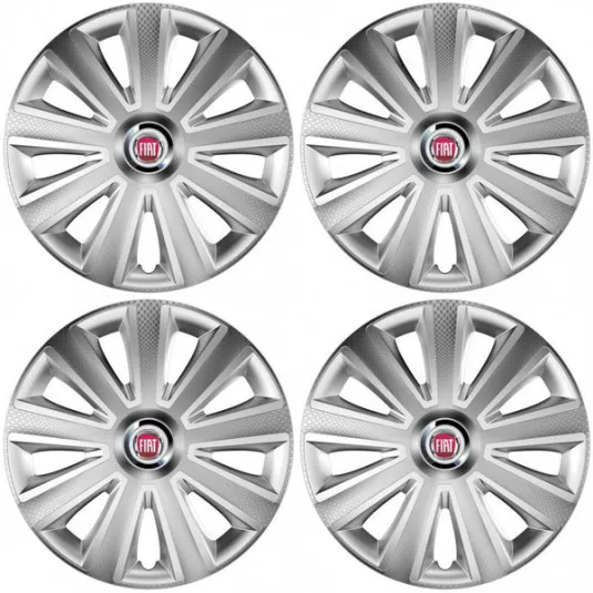 Puklice pre Fiat (červené) 16 Aviator carbon RC 16 silver
