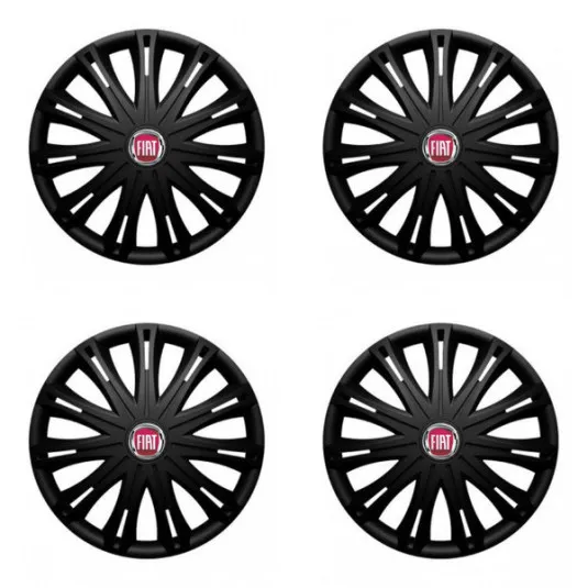 Puklice pre Fiat (červené) 17 SPARK BLACK