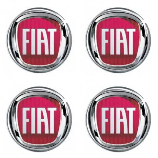 Samolepky živicové 3D Fiat červený 4ks